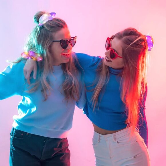 40PCS LED Scrunchies, Light up Hair Scrunchy, Women Girls Luminous Hair Strands, - Picture 3 of 5